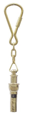 Keychain - Mini Whistle functional brass - marine decoration
