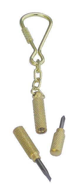 Keychain - Brass Screwdriver - Phillips and standard - marine de