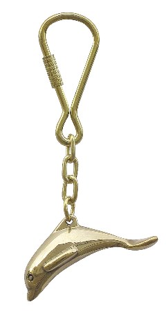 Keychain - Dolphin Brass - marine decoration