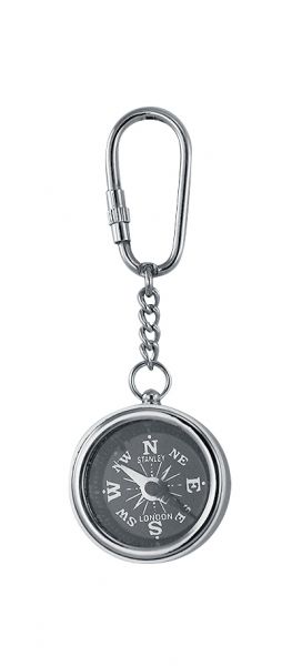Keyring - Compass  nickel plated brass  functional - marine deco