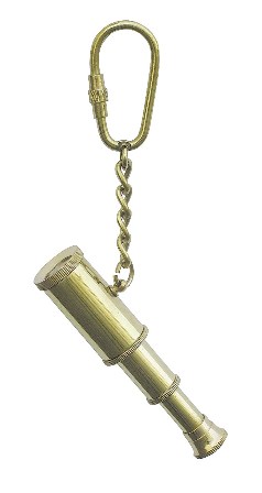 Keychain - Brass Telescope and functional - marine decoration