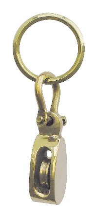 Keychain - Brass sailboat pulley - marine decoration