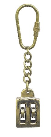 Keychain - sailboat Sailboat double brass - marine decoration