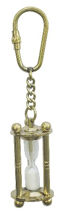 Keychain - Hourglass - 3 columns brass and functional - marine d