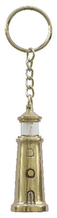 Keyring - Lighthouse with light brass and functional - marine de